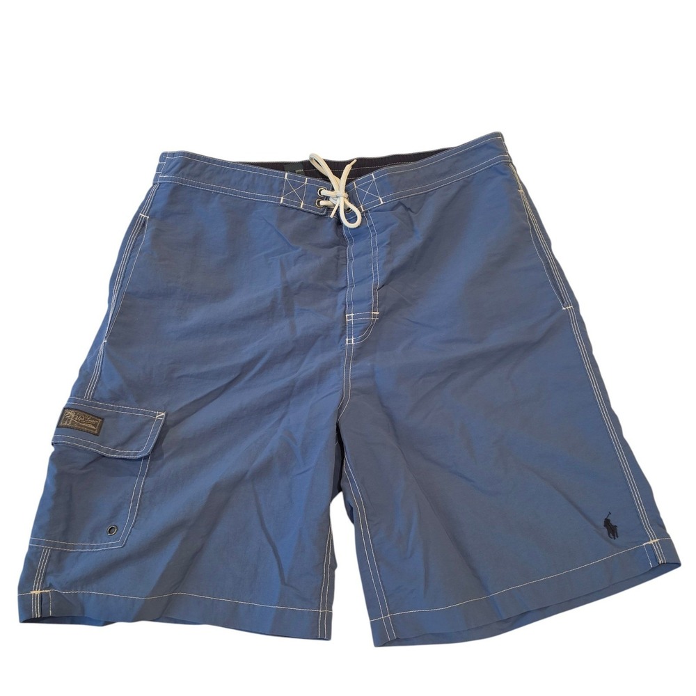 Polo Ralph Lauren Mens Swim Trunks Blue Cargo Pocket Board Shorts Large
